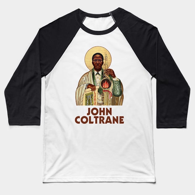 John Coltrane Holy Saxophone Baseball T-Shirt by UyabHebak